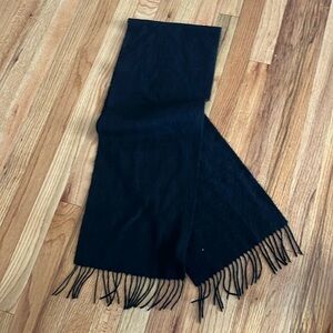 PORTOLANO black fringe scarf 100% cashmere